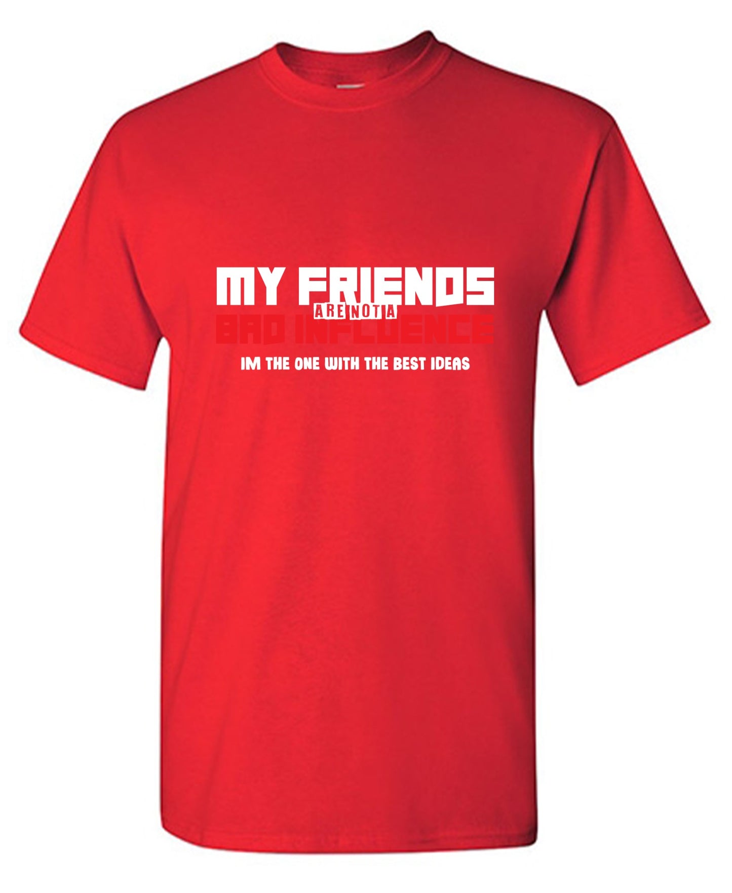 Funny T-Shirts design "My Friends are not a Bad Influence, I am the One with the Best Ideas"
