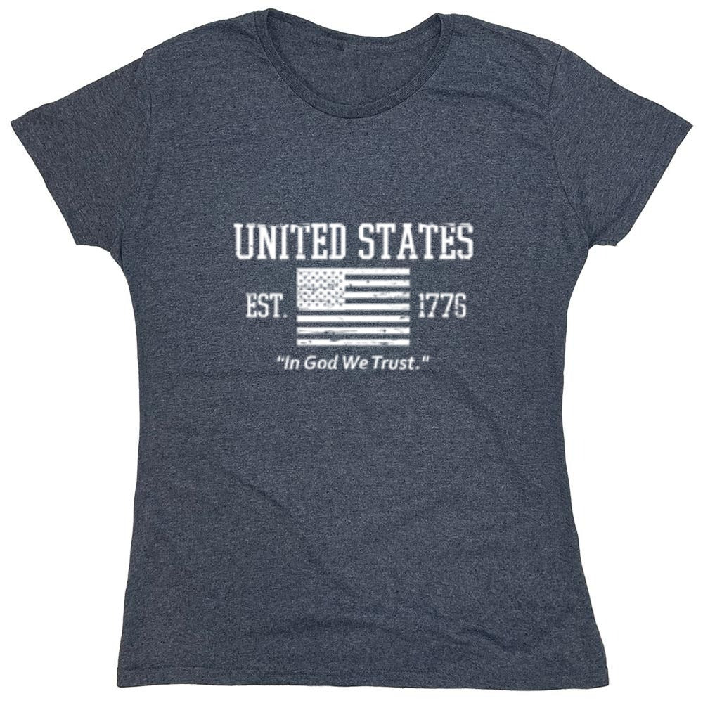 Funny T-Shirts design "United States In God We Trust - Patriotic T-Shirt - Womens"