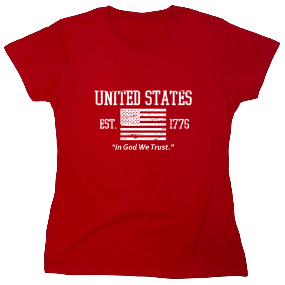 Funny T-Shirts design "United States In God We Trust - Patriotic T-Shirt - Womens"