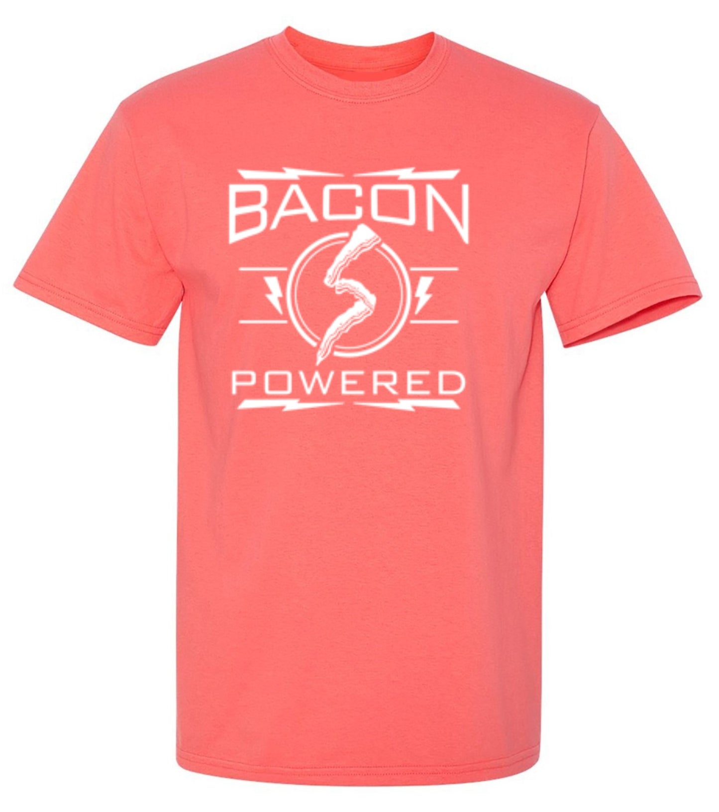 Funny T-Shirts design "Bacon Powered"