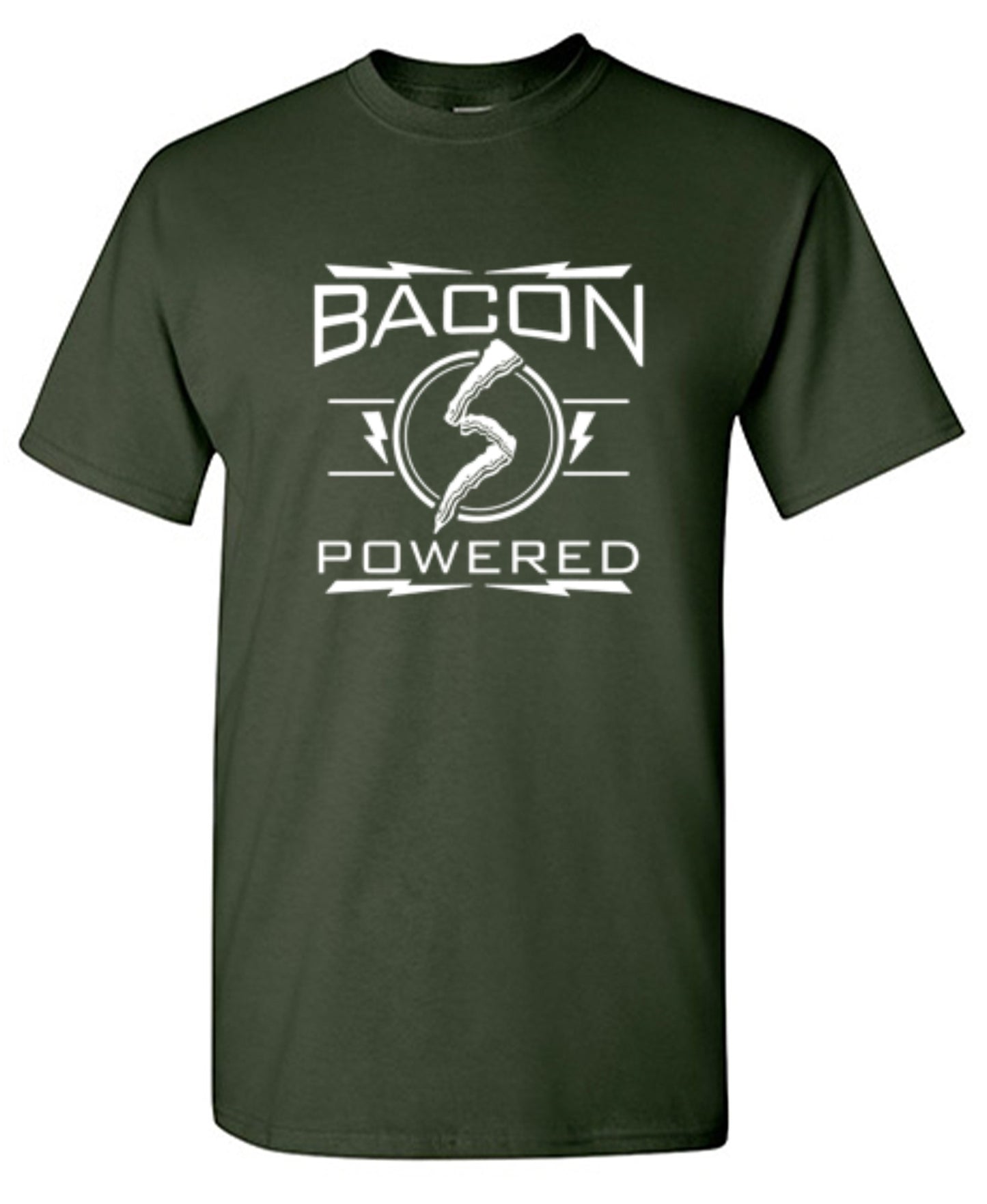 Funny T-Shirts design "Bacon Powered"