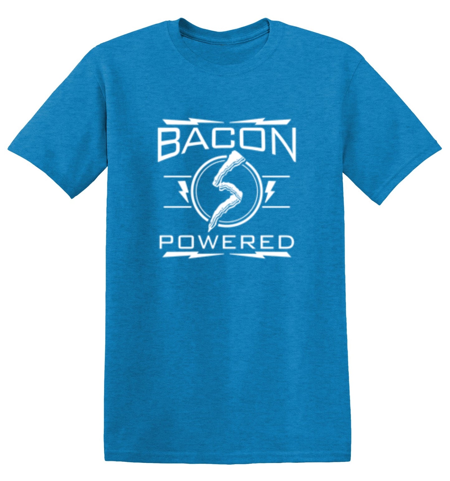 Funny T-Shirts design "Bacon Powered"