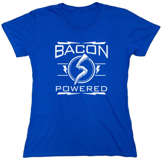 Funny T-Shirts design "Bacon Powered - Womens"