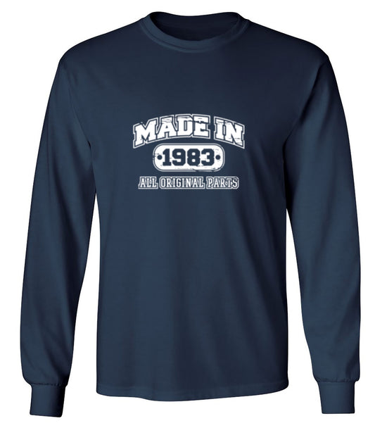 Funny T-Shirts design "Made In 1983 All Original Parts T-Shirt - Long Sleeve"