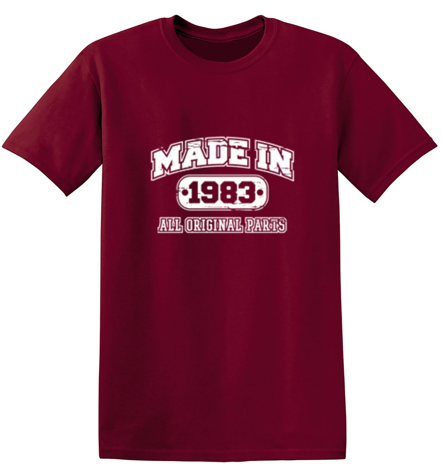 Funny T-Shirts design "Made In 1983 All Original Parts T-Shirt - Ring Spun Tee"
