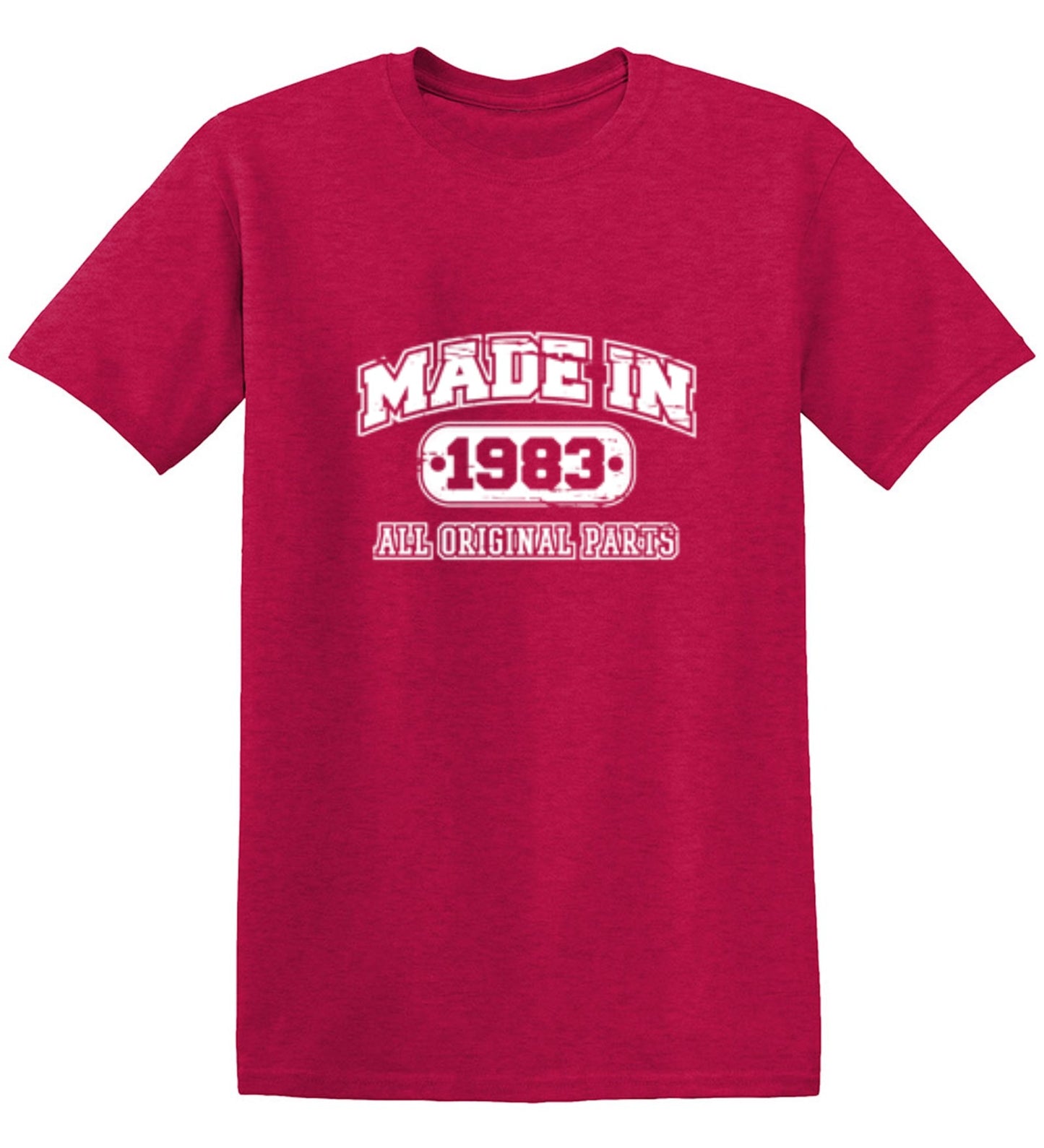 Funny T-Shirts design "Made In 1983 All Original Parts T-Shirt - Ring Spun Tee"
