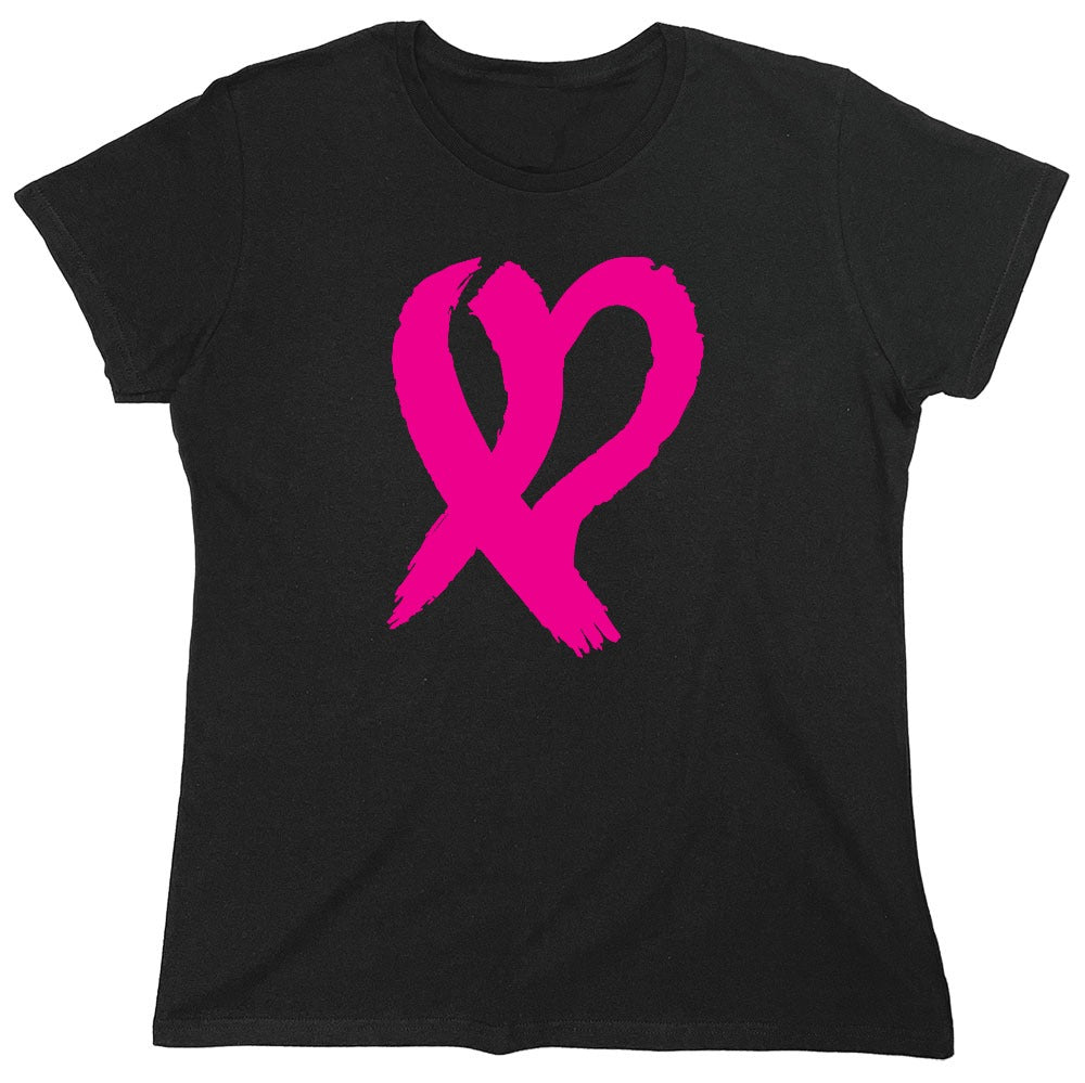 Funny T-Shirts design "Heart Ribbon T Shirt - Womens"