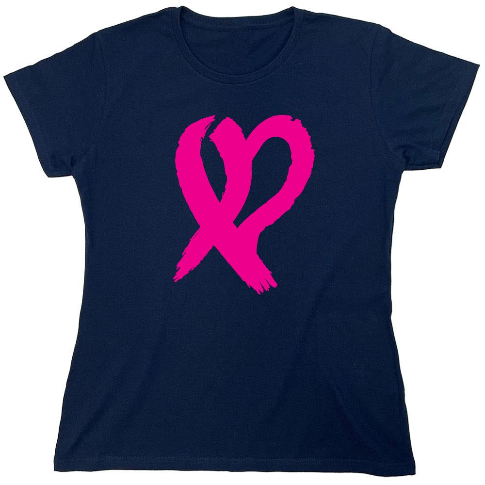 Funny T-Shirts design "Heart Ribbon T Shirt - Womens"
