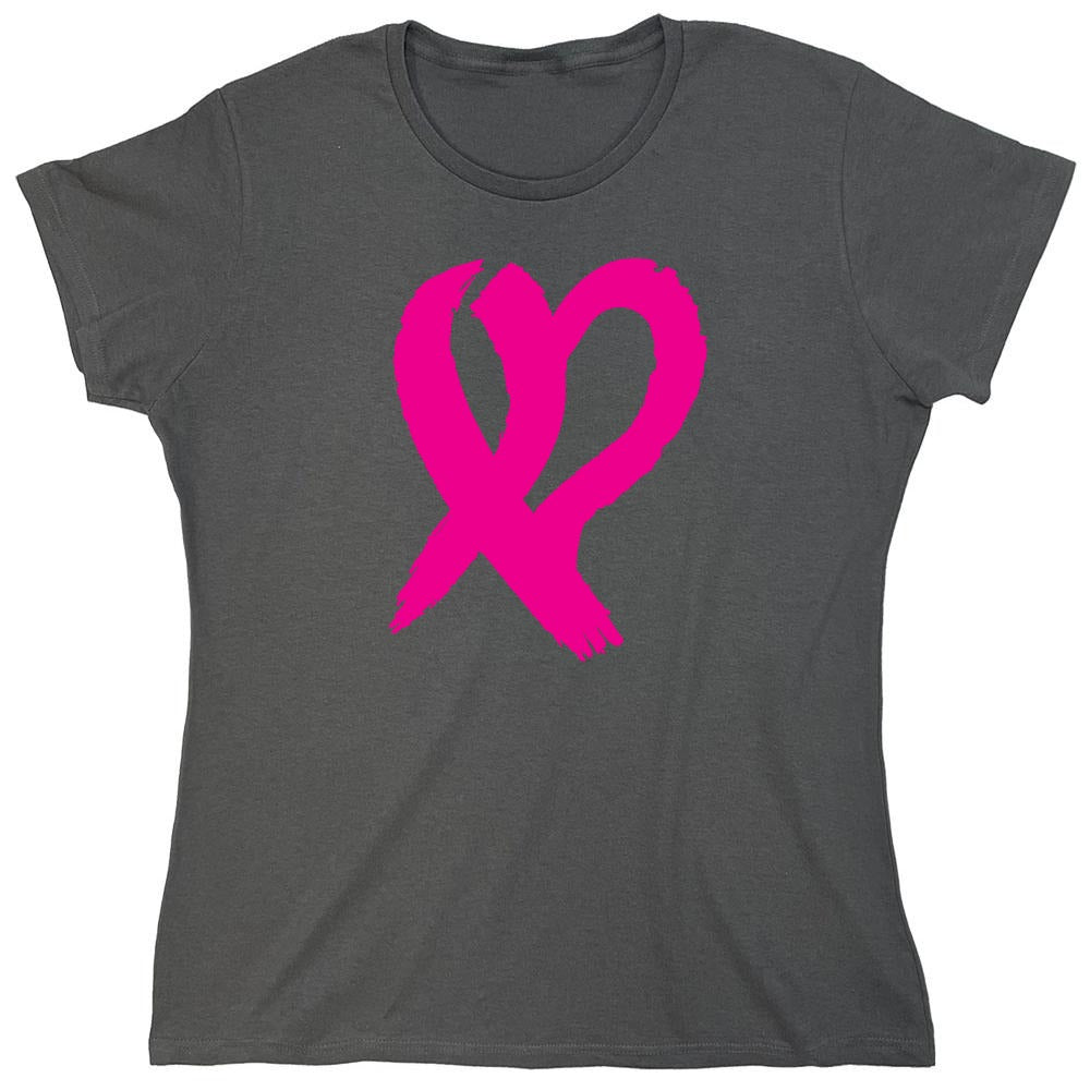 Funny T-Shirts design "Heart Ribbon T Shirt - Womens"