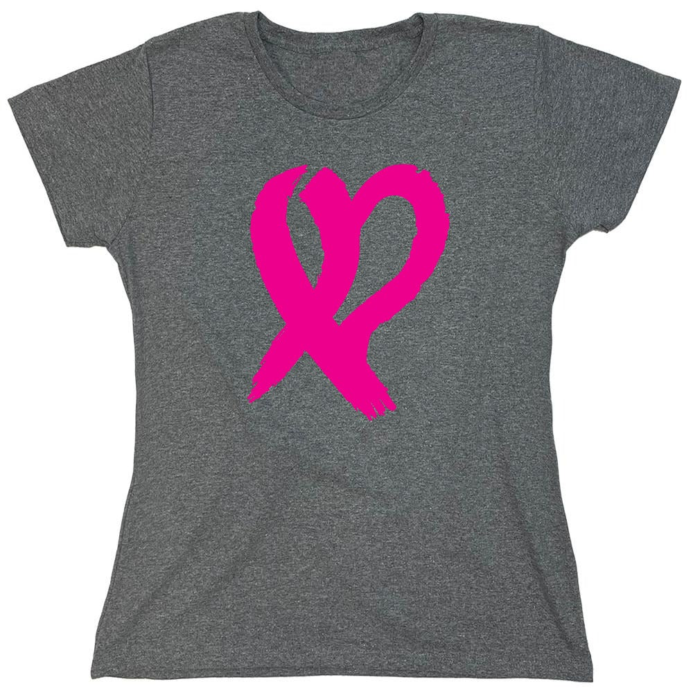 Funny T-Shirts design "Heart Ribbon T Shirt - Womens"
