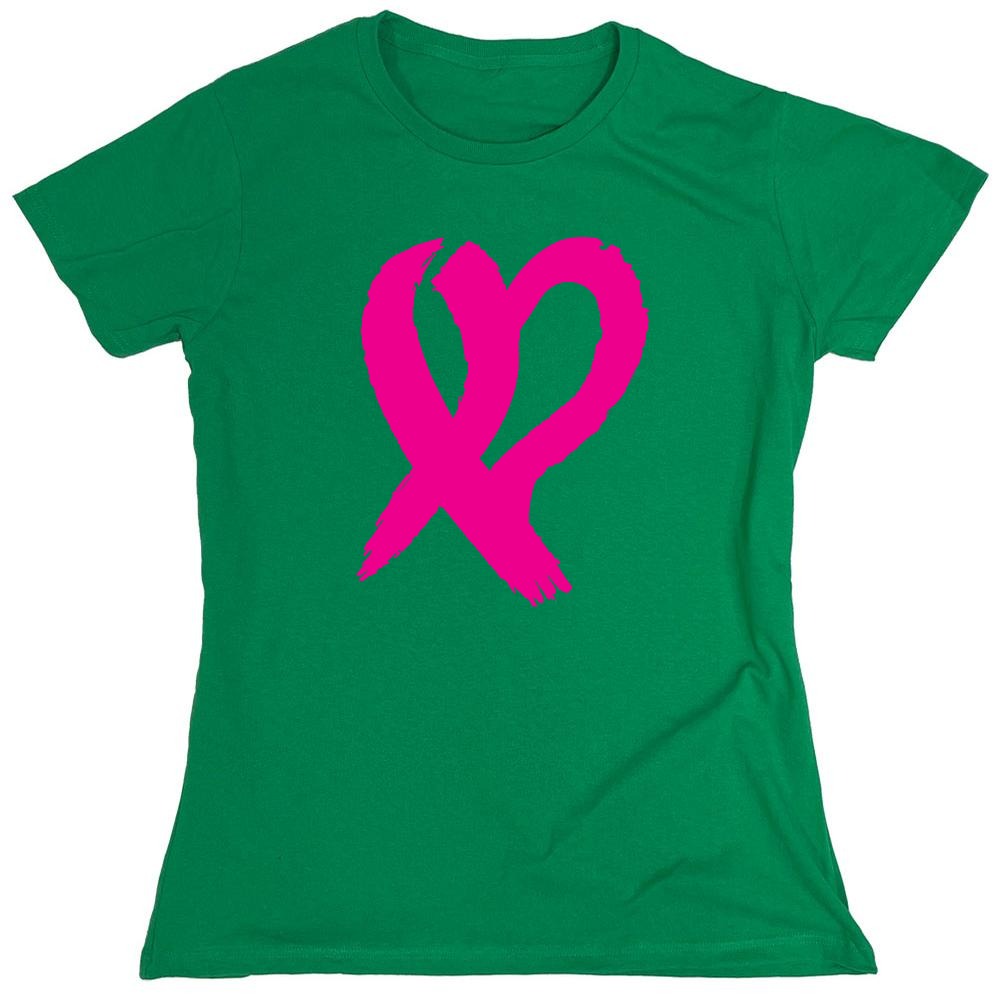 Funny T-Shirts design "Heart Ribbon T Shirt - Womens"