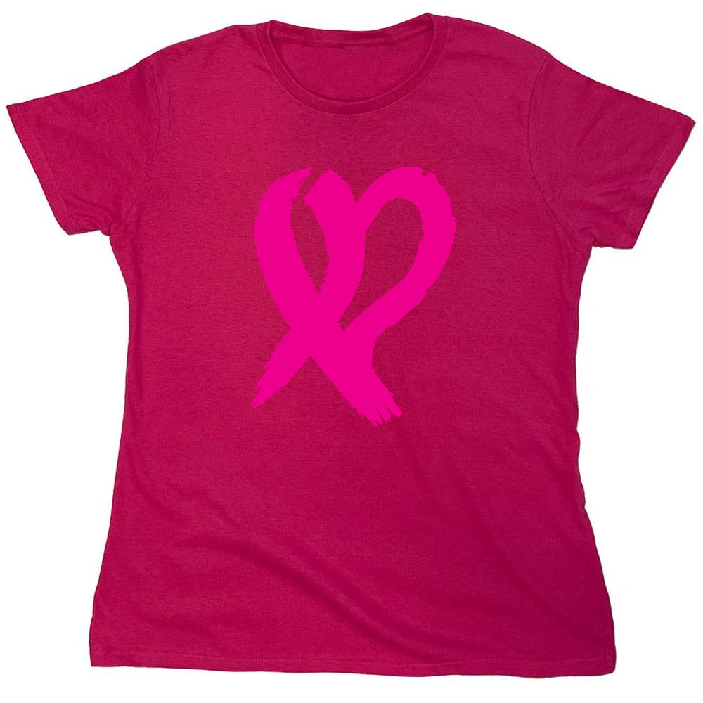Funny T-Shirts design "Heart Ribbon T Shirt - Womens"