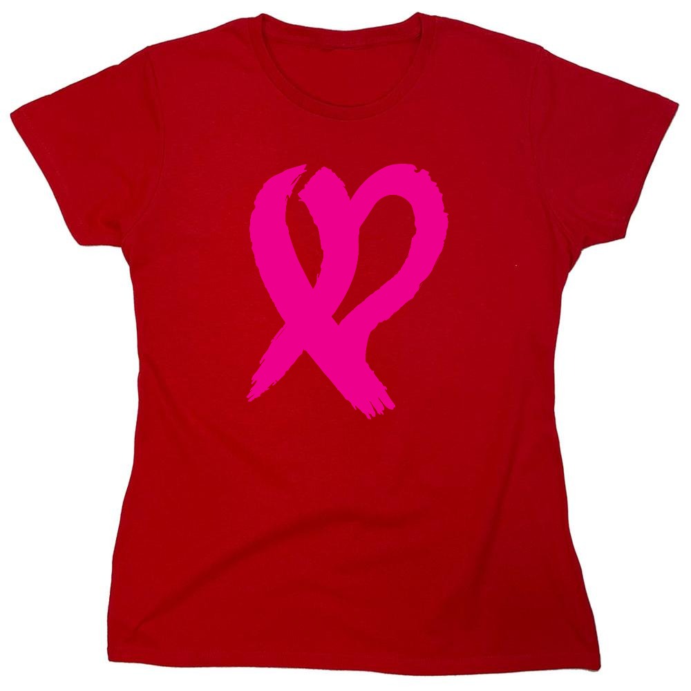 Funny T-Shirts design "Heart Ribbon T Shirt - Womens"