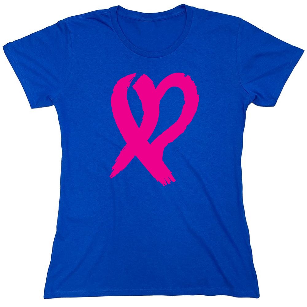 Funny T-Shirts design "Heart Ribbon T Shirt - Womens"
