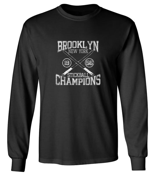 Funny T-Shirts design "Brooklyn Stickball Champions T-Shirt - Long Sleeve"