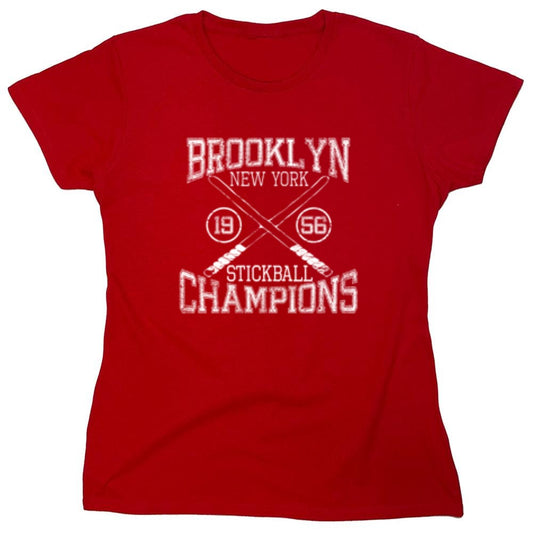 Funny T-Shirts design "Brooklyn Stickball Champions T-Shirt - Womens"