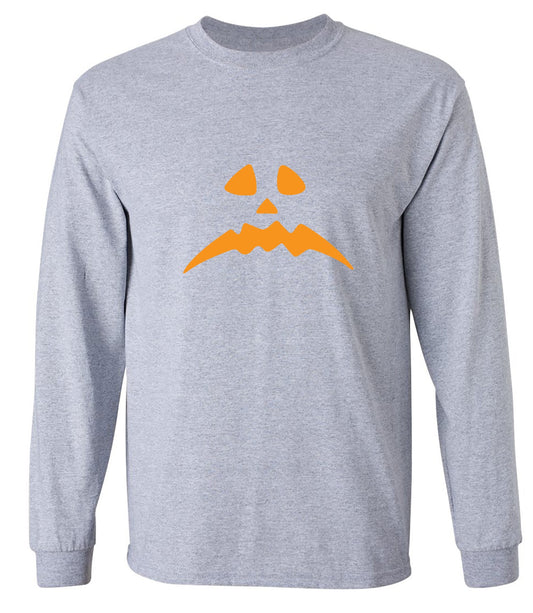 Funny T-Shirts design "Pumpkin Frown T-Shirt - Long Sleeve"