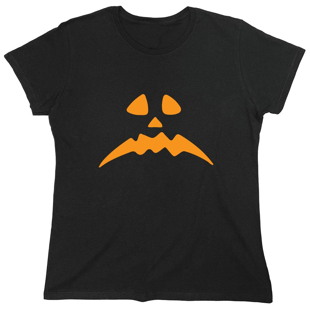 Funny T-Shirts design "Pumpkin Frown T-Shirt - Womens"