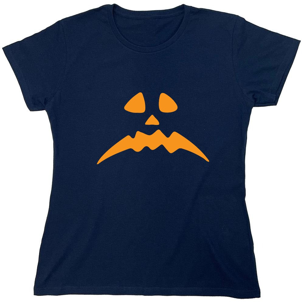 Funny T-Shirts design "Pumpkin Frown T-Shirt - Womens"