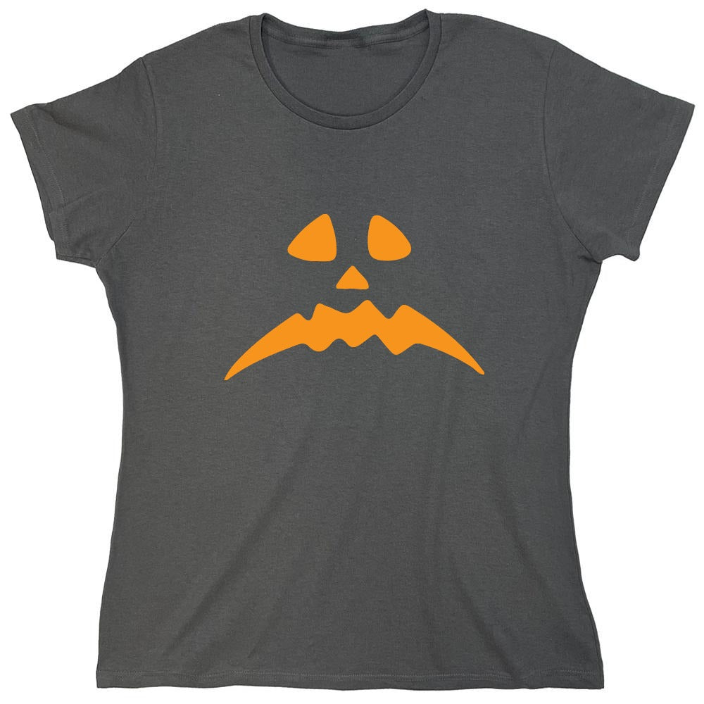 Funny T-Shirts design "Pumpkin Frown T-Shirt - Womens"