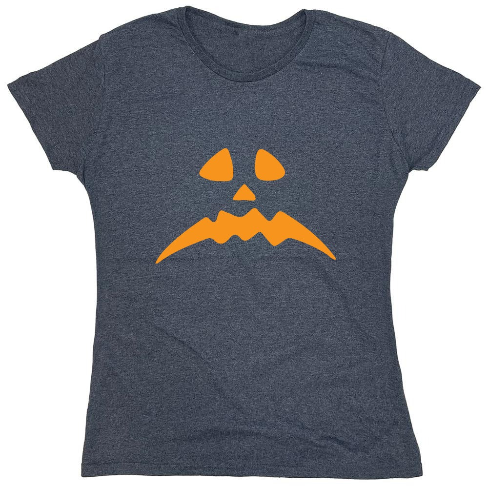 Funny T-Shirts design "Pumpkin Frown T-Shirt - Womens"