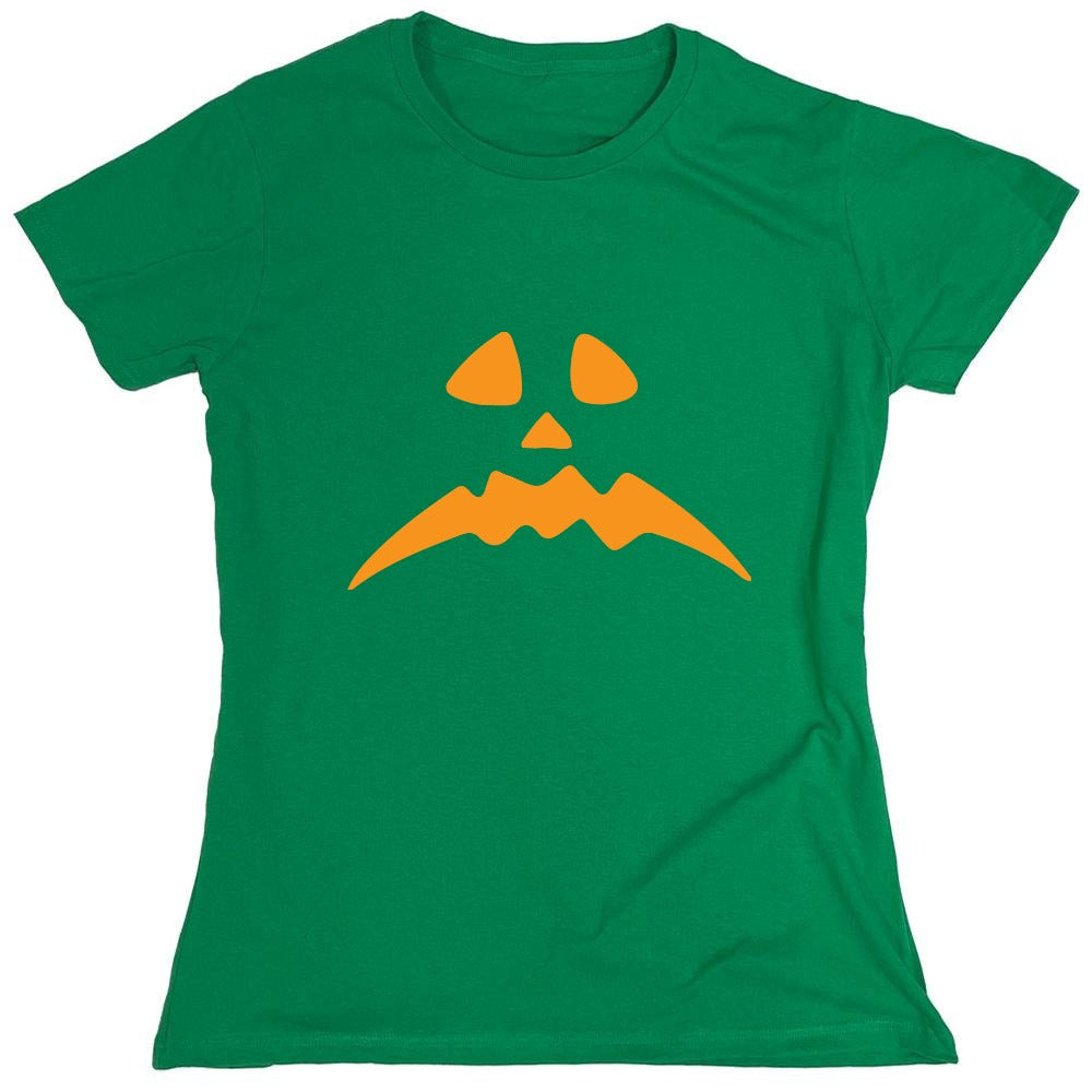 Funny T-Shirts design "Pumpkin Frown T-Shirt - Womens"