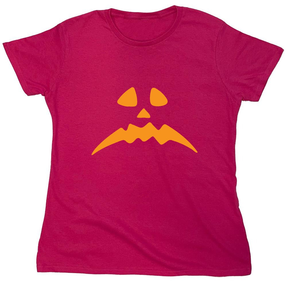 Funny T-Shirts design "Pumpkin Frown T-Shirt - Womens"