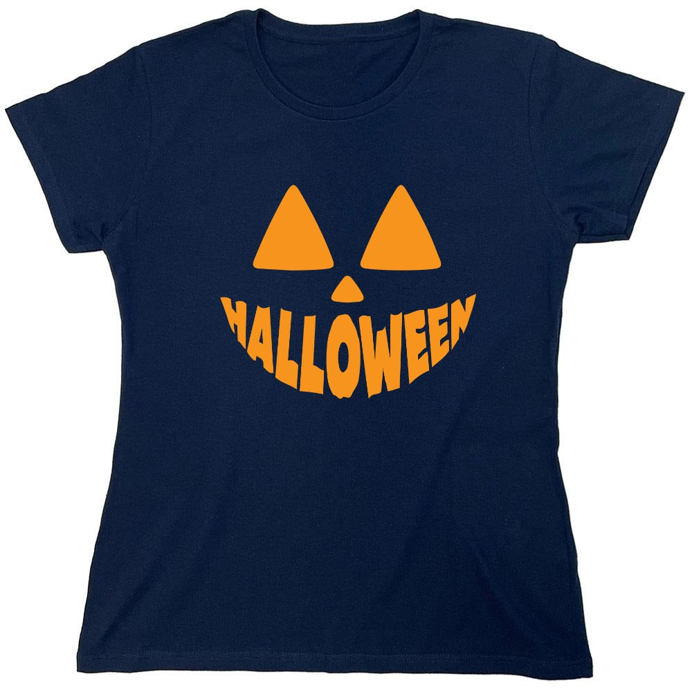 Funny T-Shirts design "Pumpkin Design Halloween T-Shirt - Womens"