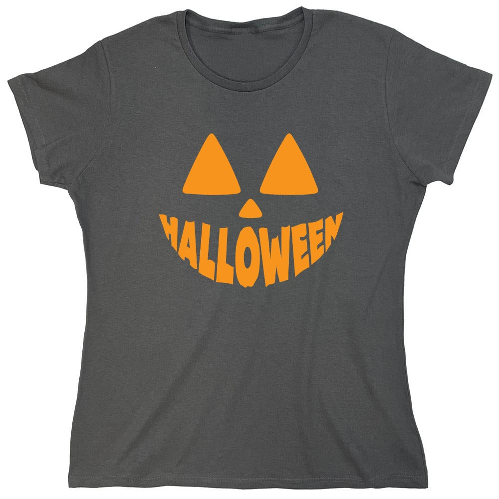 Funny T-Shirts design "Pumpkin Design Halloween T-Shirt - Womens"