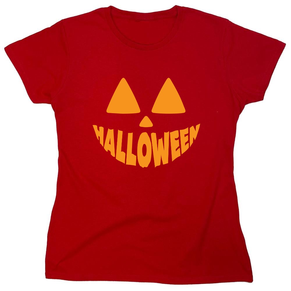 Funny T-Shirts design "Pumpkin Design Halloween T-Shirt - Womens"