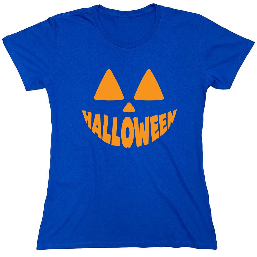 Funny T-Shirts design "Pumpkin Design Halloween T-Shirt - Womens"
