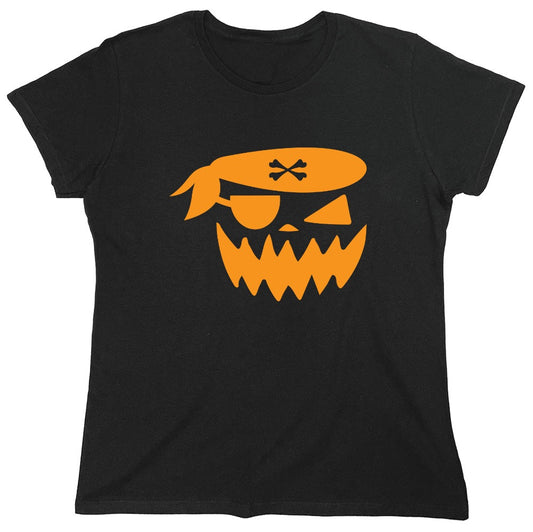 Funny T-Shirts design "Pirate Pumpkin T-Shirt - Womens"