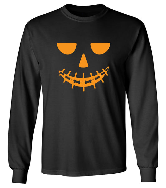 Funny T-Shirts design "Pumpkin Braces T-Shirt - Long Sleeve"