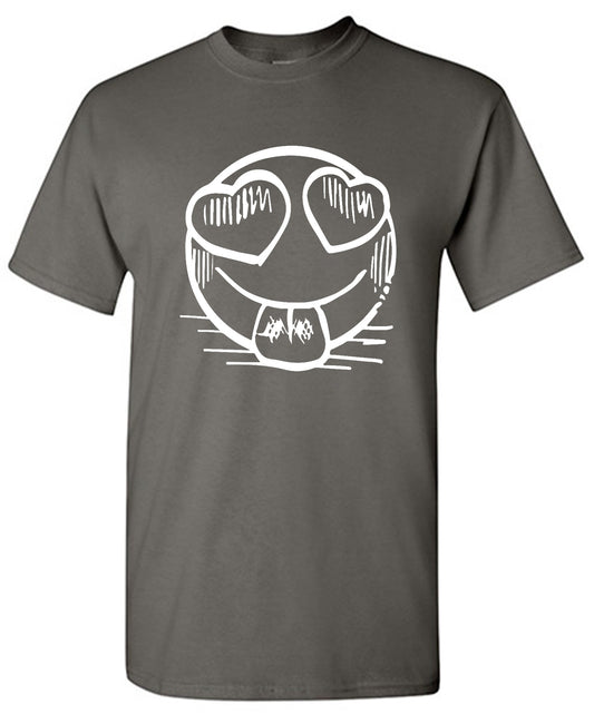 Funny T-Shirts design "Smiley Heart Eyes Emoji Graphic Tee"