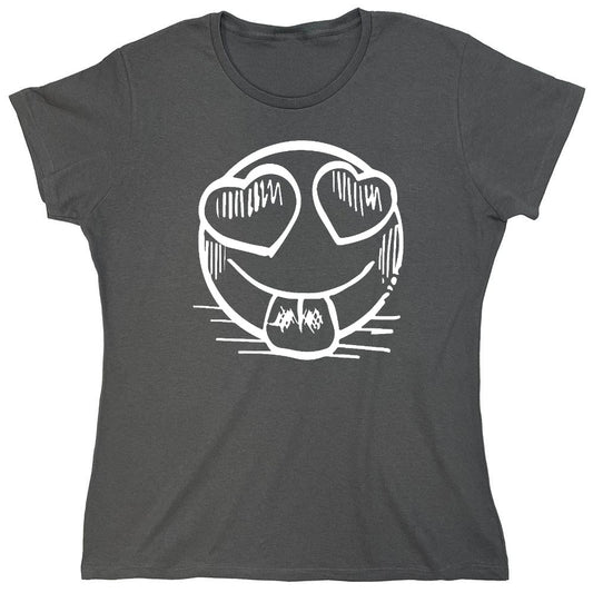 Funny T-Shirts design "Smiley Heart Eyes Emoji Graphic Tee - Womens"