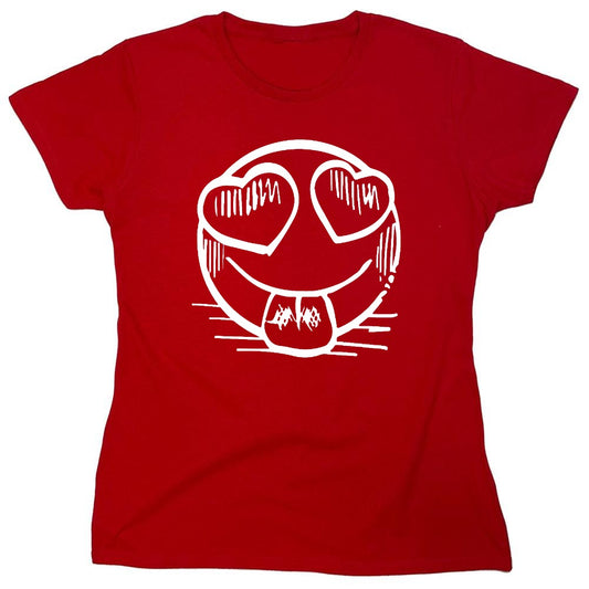Funny T-Shirts design "Smiley Heart Eyes Emoji Graphic Tee - Womens"