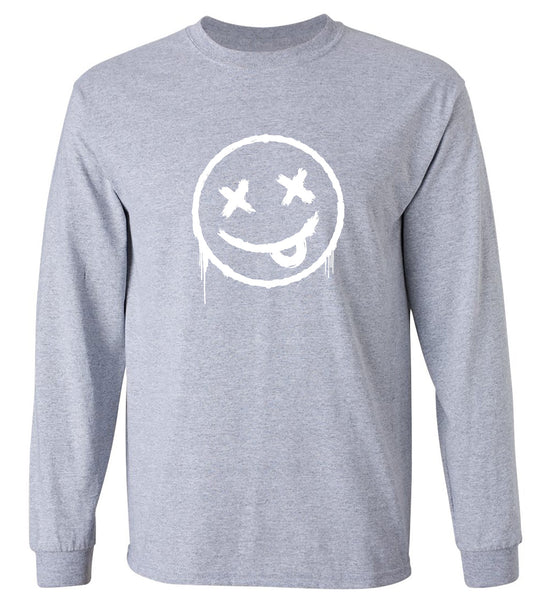 Funny T-Shirts design "Smile X Eyes Emoji Graphic Tee - Long Sleeve"