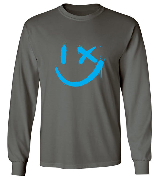 Funny T-Shirts design "Wink Smile Emoji Graphic Tee - Long Sleeve"