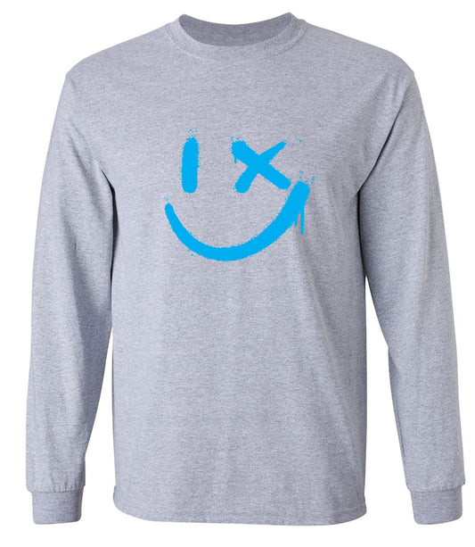 Funny T-Shirts design "Wink Smile Emoji Graphic Tee - Long Sleeve"