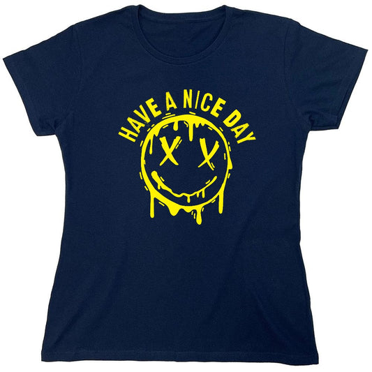 Funny T-Shirts design "Smile X Eyes, Have A Nice Day Tee - Womens"