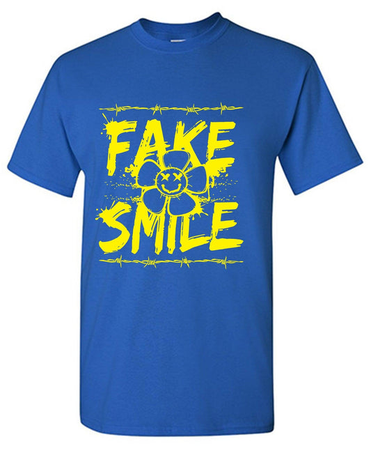 Funny T-Shirts design "Fake Smile, X Eyes Graphic Tee"