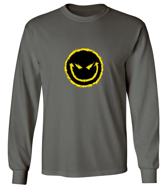 Funny T-Shirts design "Evil Smile Face - Long Sleeve"