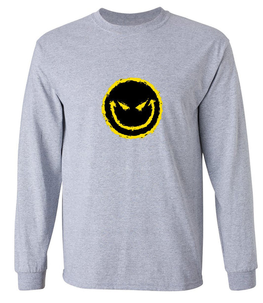 Funny T-Shirts design "Evil Smile Face - Long Sleeve"