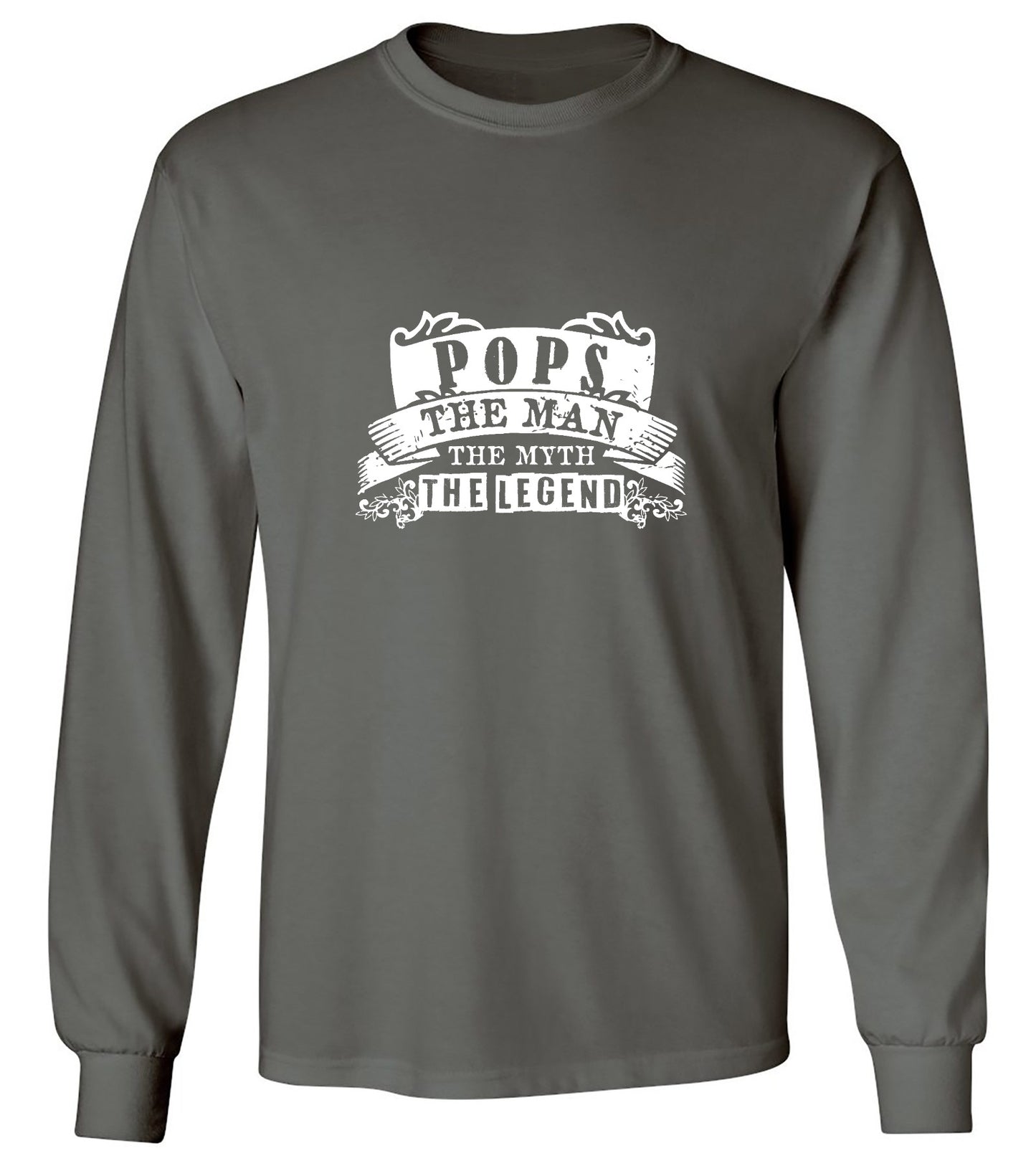 Funny T-Shirts design "Pops, The Man, The Myth - Legendary Father's Shirt - Long Sleeve"