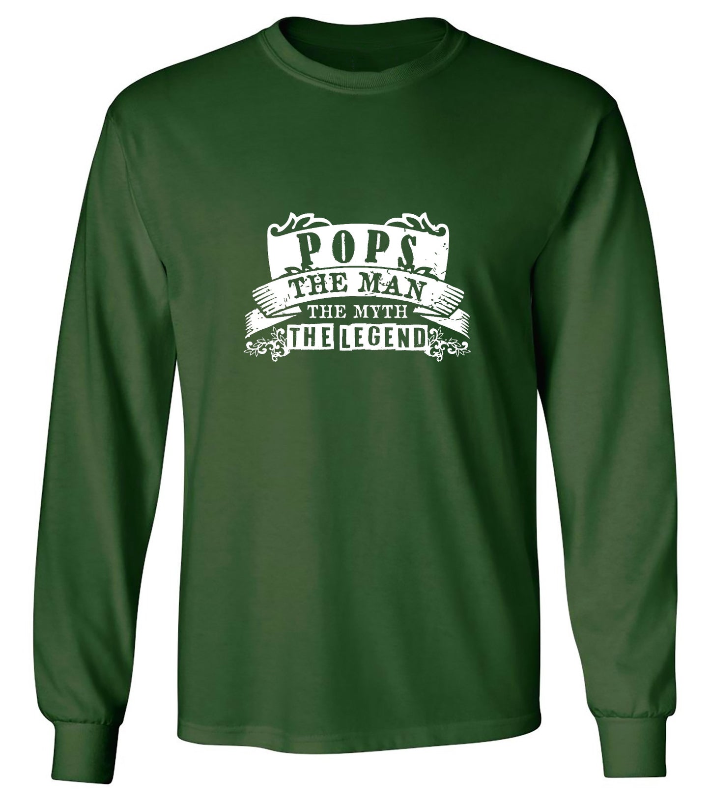 Funny T-Shirts design "Pops, The Man, The Myth - Legendary Father's Shirt - Long Sleeve"