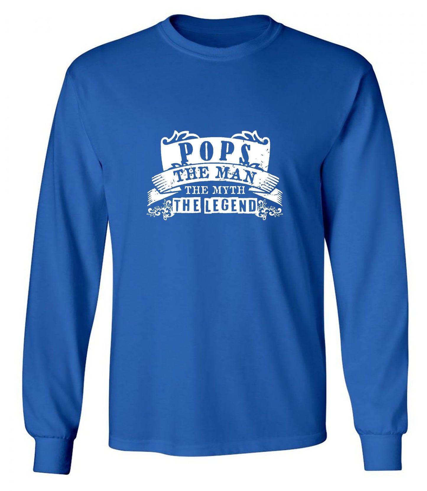 Funny T-Shirts design "Pops, The Man, The Myth - Legendary Father's Shirt - Long Sleeve"