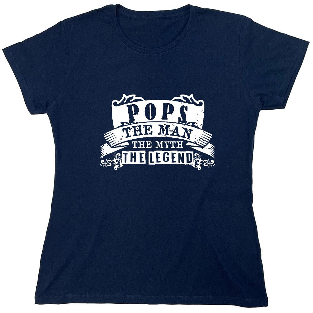 Funny T-Shirts design "Pops, The Man, The Myth - Legendary Father's Shirt - Womens"