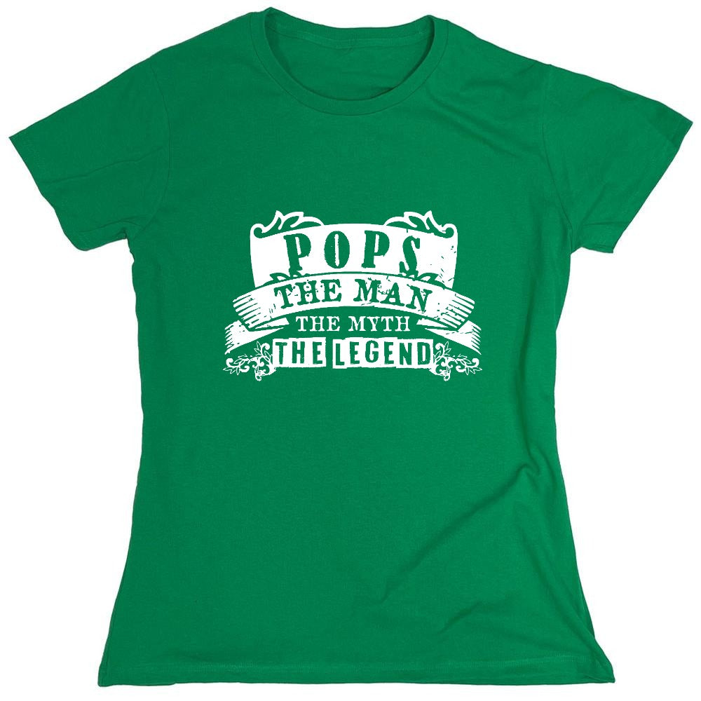 Funny T-Shirts design "Pops, The Man, The Myth - Legendary Father's Shirt - Womens"