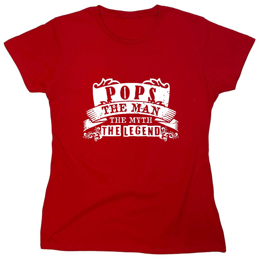 Funny T-Shirts design "Pops, The Man, The Myth - Legendary Father's Shirt - Womens"
