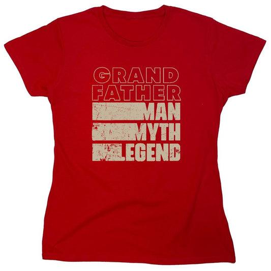 Funny T-Shirts design "Grand Father Man, Myth, Legend - Fathers Day T-Shirt - Womens"
